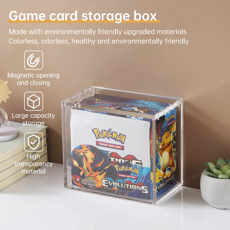 5mm Acrylic ETB Display Case, Magnetic UV-Resistant Lid, Stackable Anti-Slip Dustproof Box for Elite Trainer Box