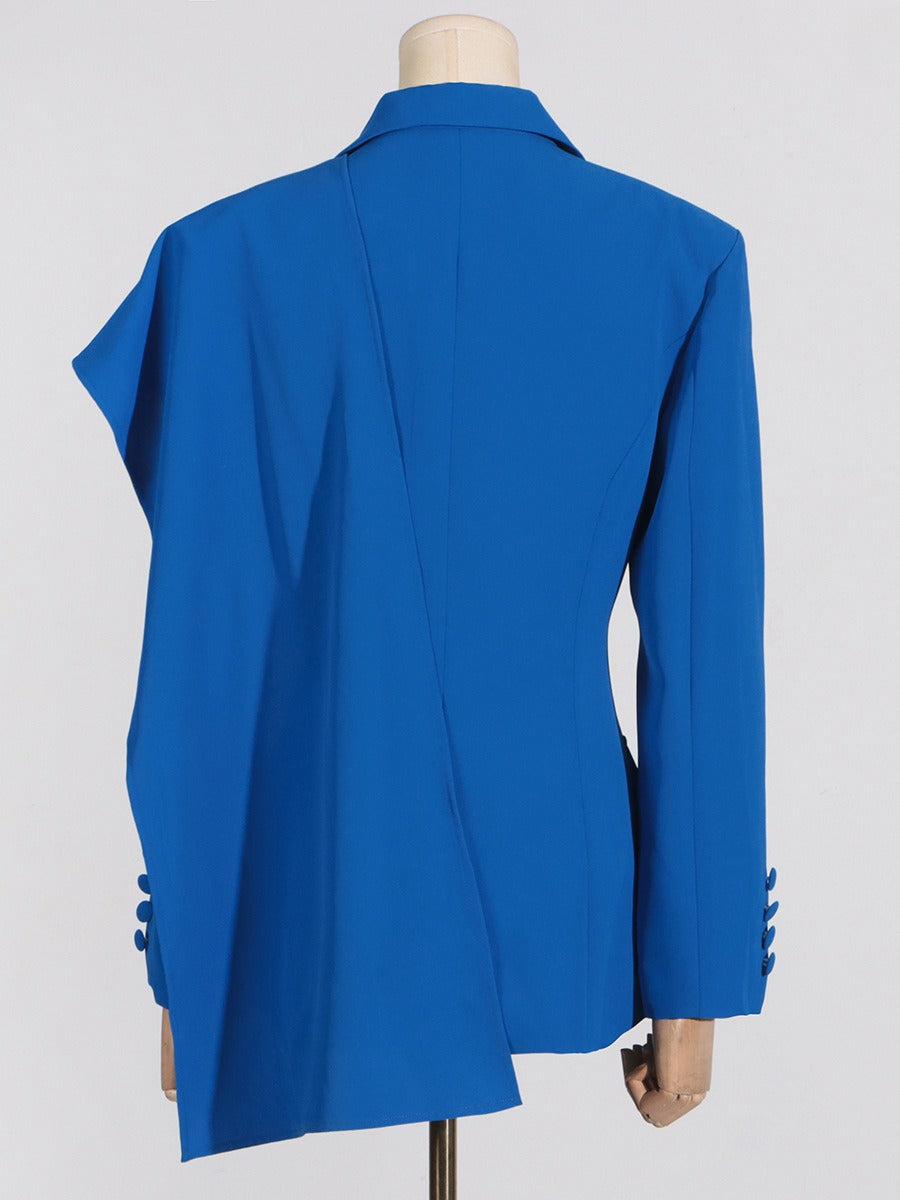 Blue small suit with a sense of design formal style slim fit and high-end look