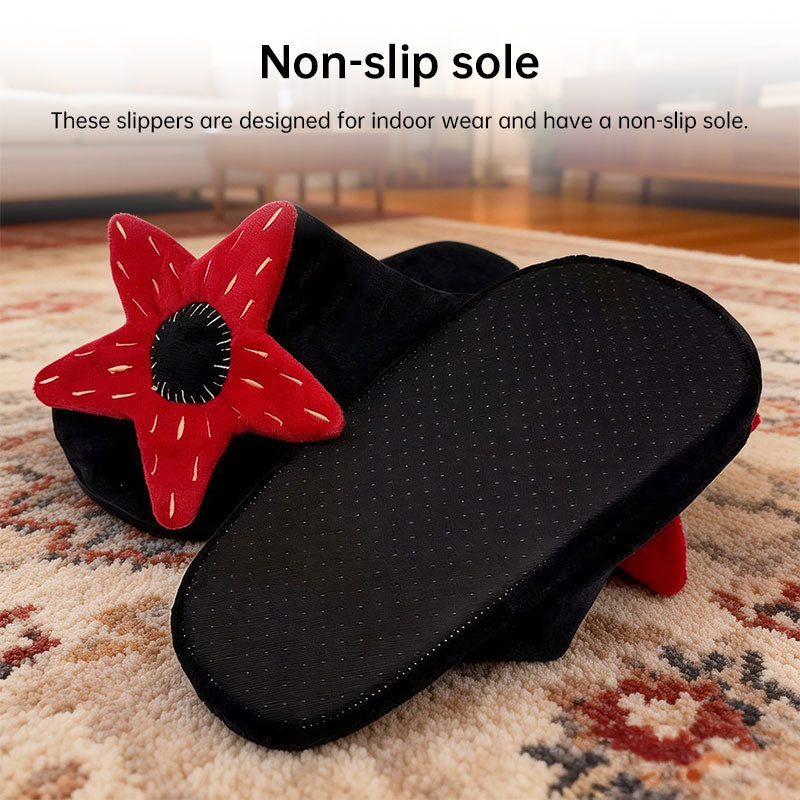 Winter Plush Slippers for Women & Men - Floral Fuzzy House Shoes, Simple Indoor Gifts for Christmas